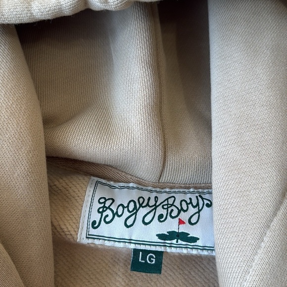 NEW Bogey Boys Golf by Macklemore Essentials Hoodie Tan/White Oversized - Picture 5 of 8